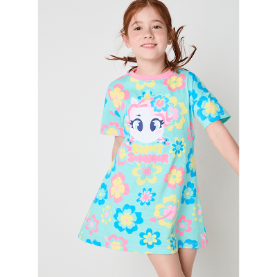 Camisola Manga Curta Algodão Menina Unicórnio Aloha