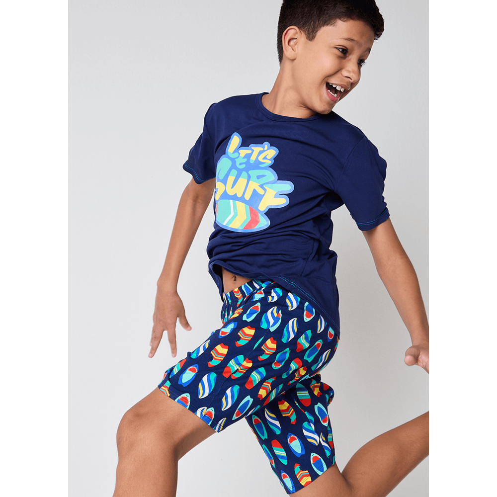 Pijama Manga Curta Menino Teen Tubarão Aloha - 1