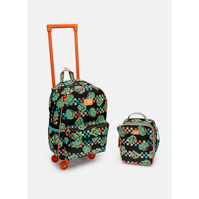Kit Escolar Mochila com Rodinha + Lancheira Térmica Dino Miami