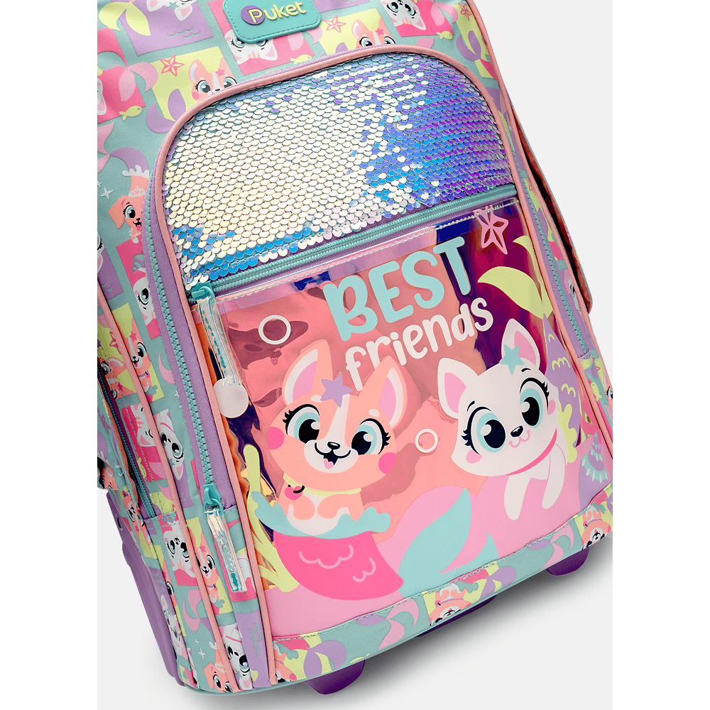 Mochila com Rodinha Grande Pet Sereia - 3