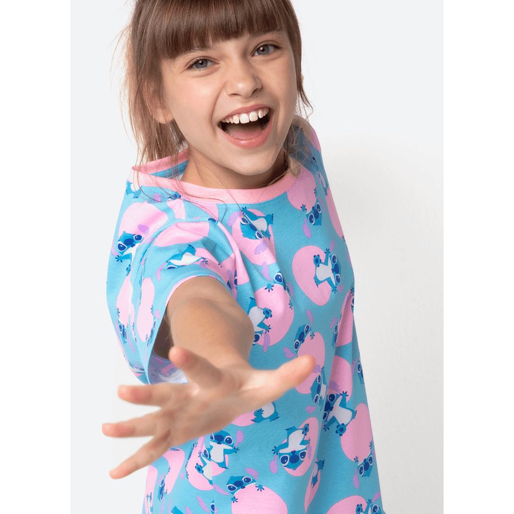 Camisola Manga Curta Algodão Menina Teen Stitch - 2