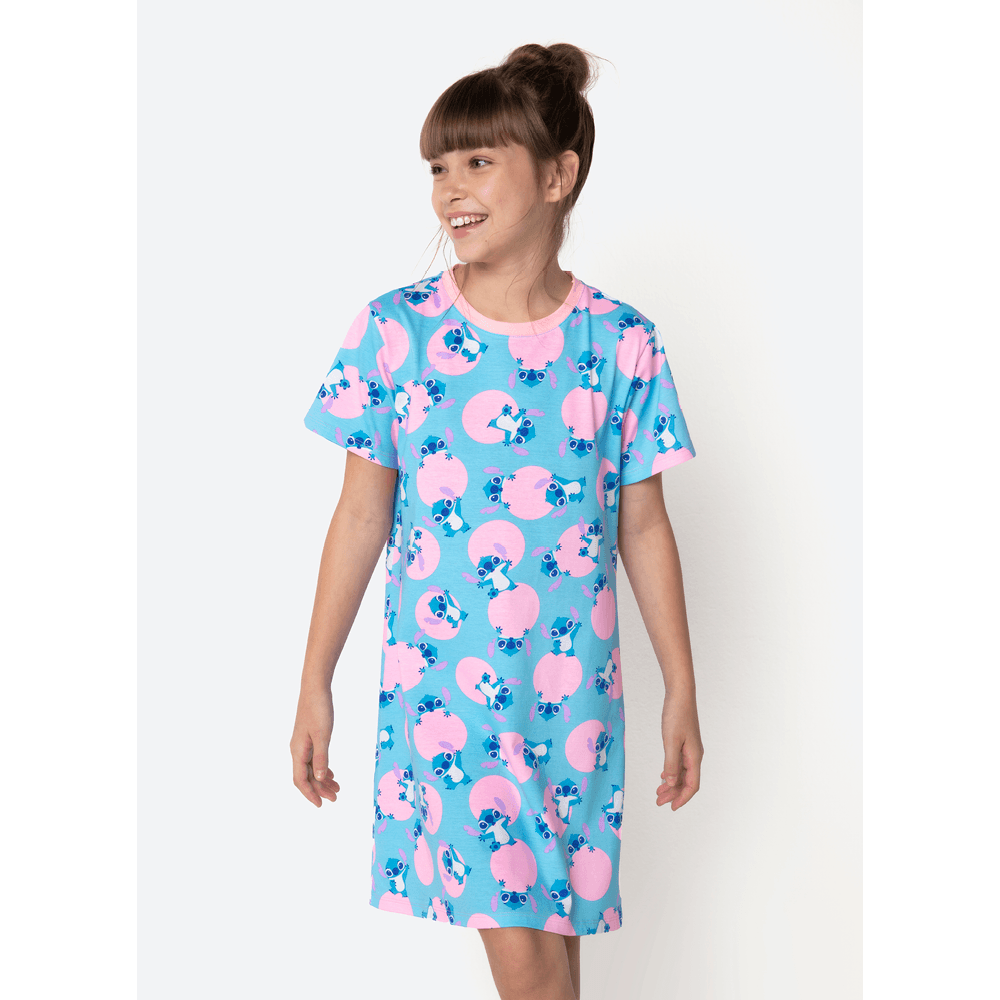 Camisola Manga Curta Algodão Menina Teen Stitch - 3