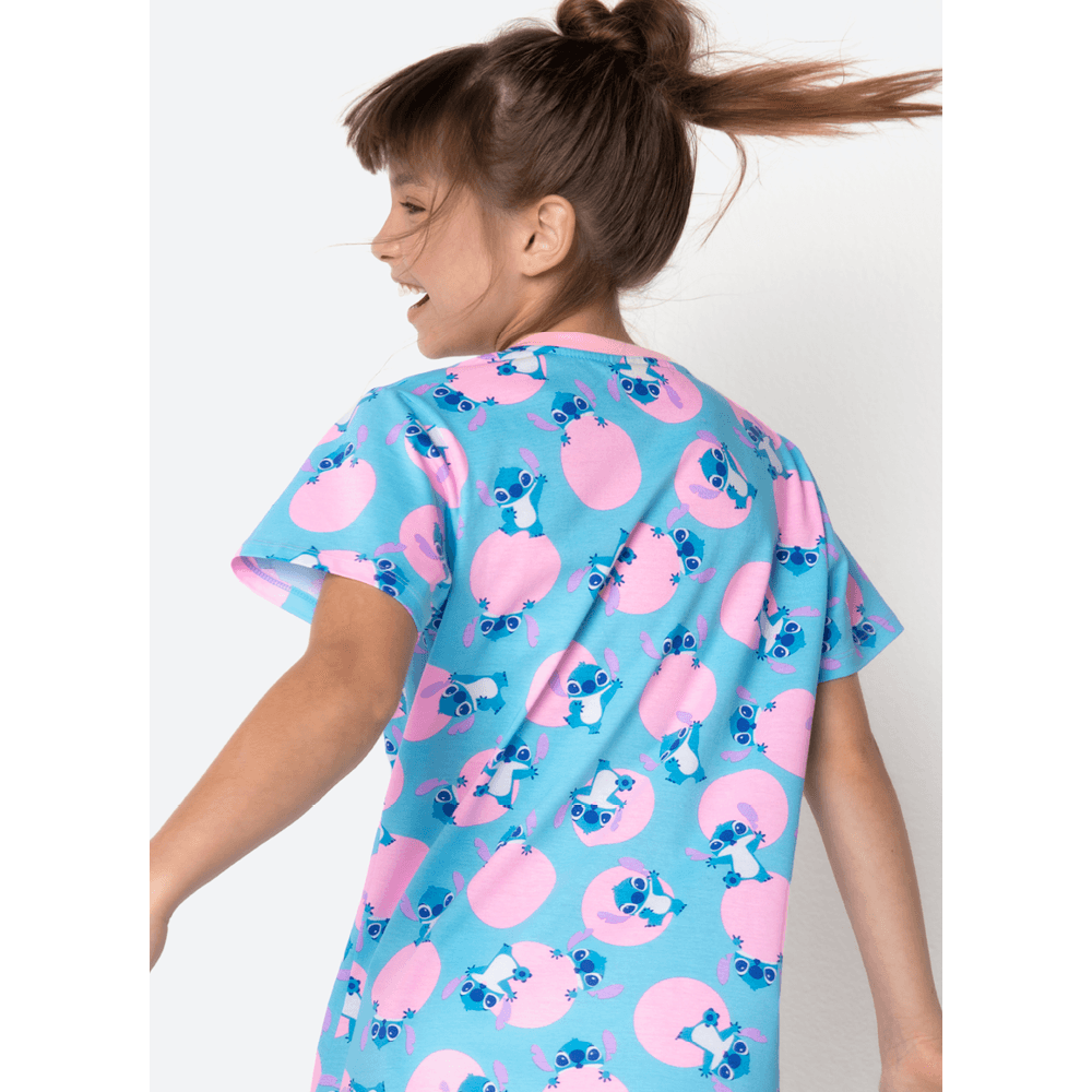 Camisola Manga Curta Algodão Menina Teen Stitch - 4