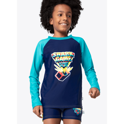 Camiseta Manga Longa Menino Teen Tubarão Gamer