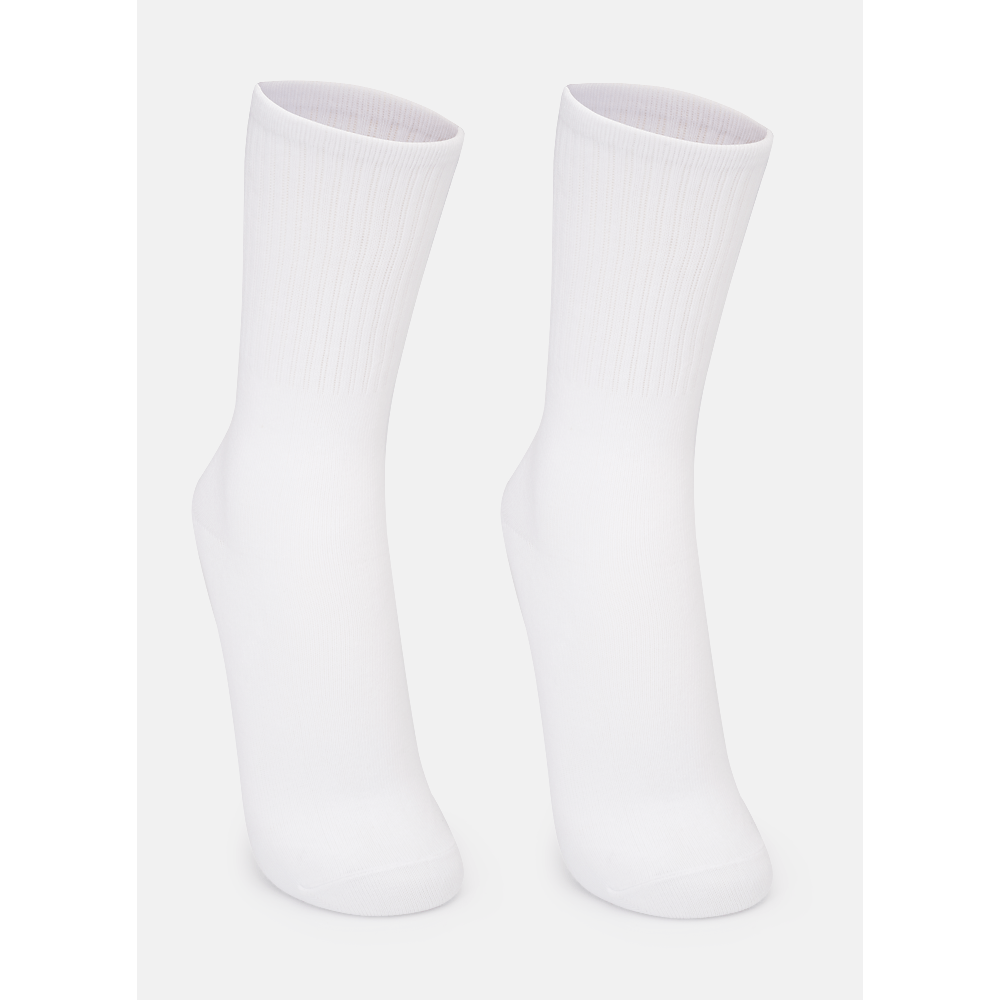 Meia Cano Médio Canelada Unissex Adulto Lisa Esportiva - 1