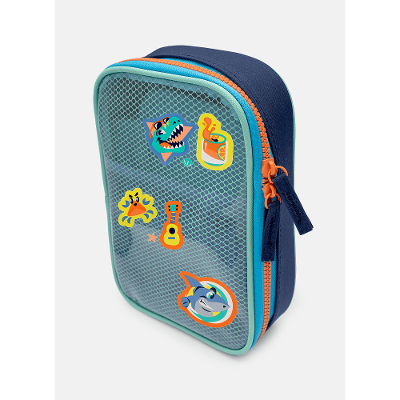 Estojo Grande Color Block Azul