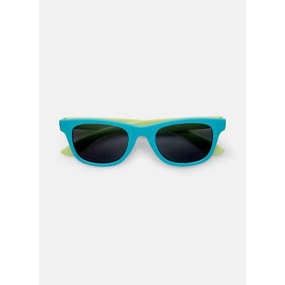 Óculos de Sol com Proteção Solar Menino Color Block Azul Marinho e Amarelo