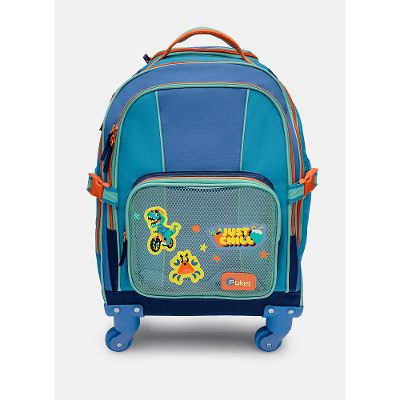 Mochila com Rodinha 360 Color Block Azul