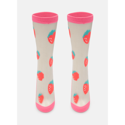 Meia Soquete Transparente Feminina Vaca Romântica