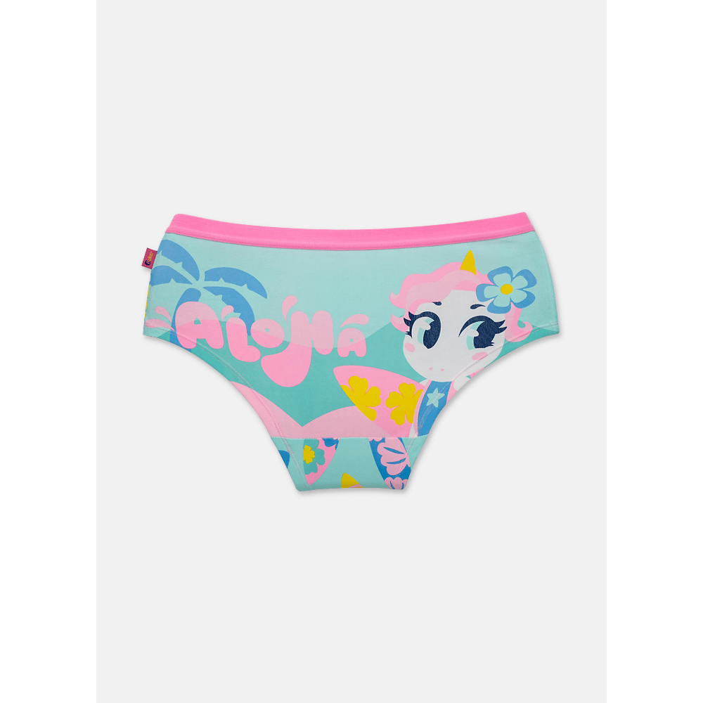 Calcinha Caleçon Algodão Feminina Unicórnio Aloha - 2