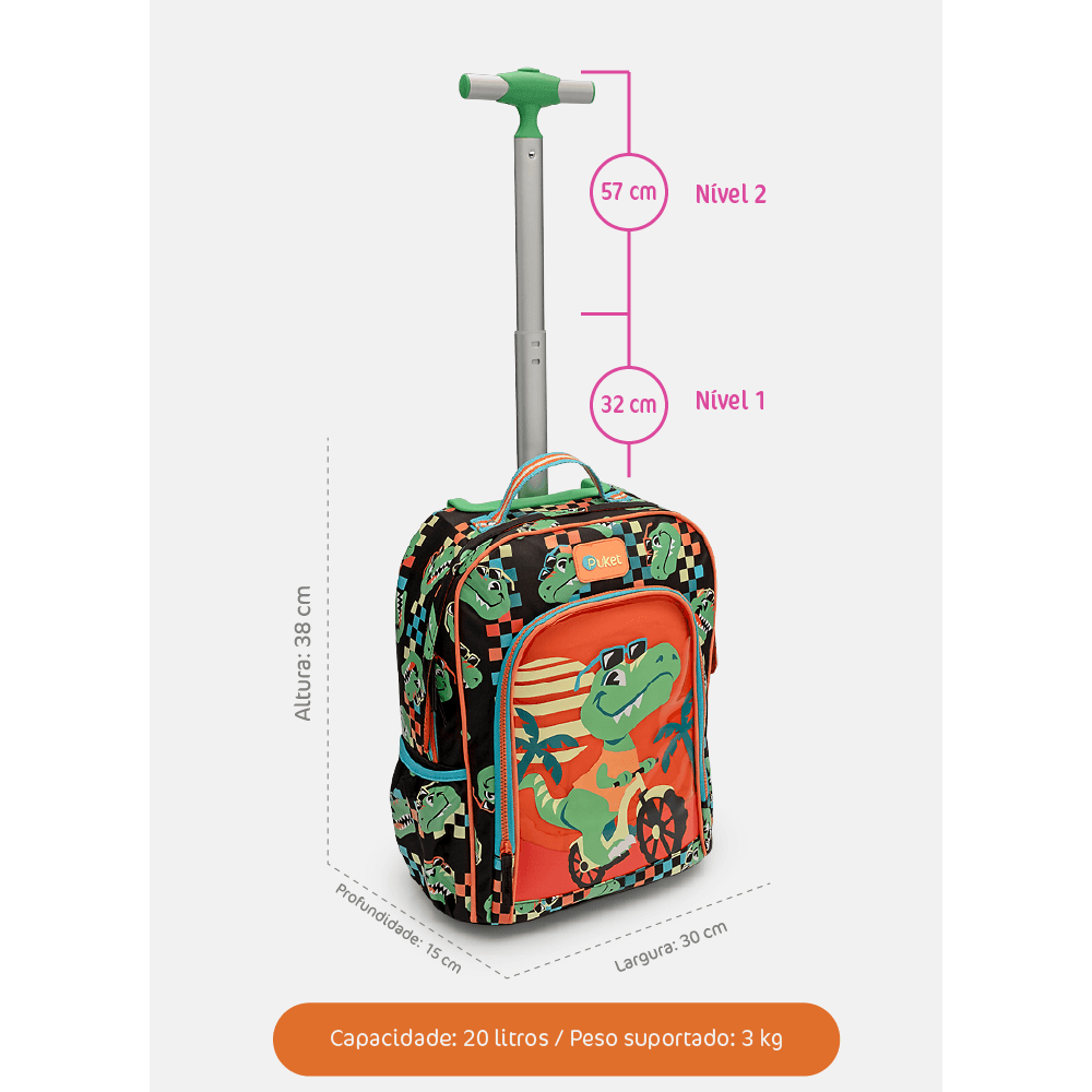 Mochila com Rodinha Dino Miami - 8