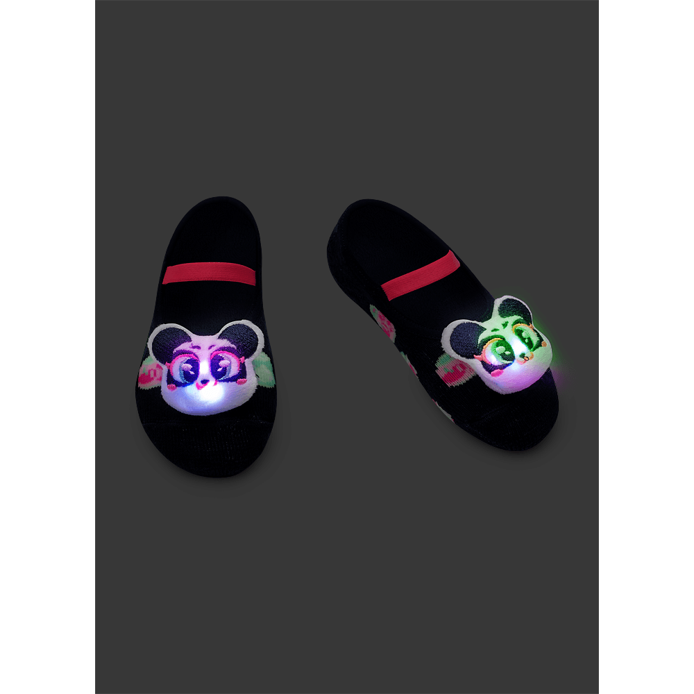 Meia Sapatilha Bebê Menina com Aplique de Led Panda Miami - 3