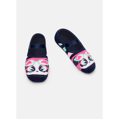 Meia Sapatilha Com Sola Emborrachada Feminina Panda Miami