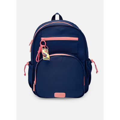 Mochila Costas Média Azul Marinho e Rosa
