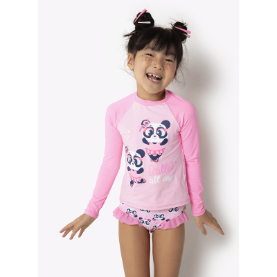 Conjunto Camiseta e Calcinha Menina Panda Ballet