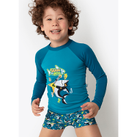 Conjunto Camiseta e Sunga Menino Tubarão Rockstar - 1