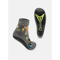 Meia Soquete Com Sola Emborrachada Menino Teen Tubrão Rockstar - 3