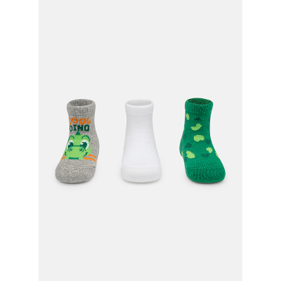 Kit com 3 meias Bebê Menino Dino