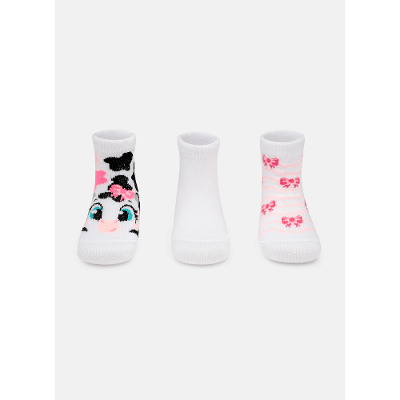 Kit com 3 meias Bebê Menina Vaca