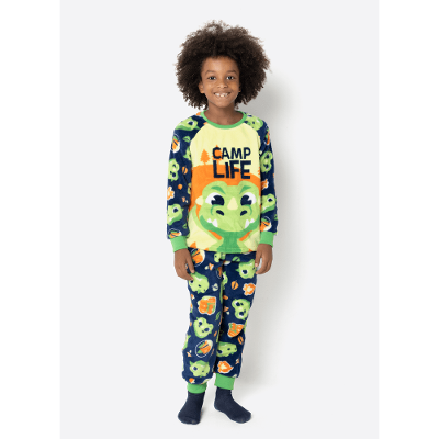 Pijama Manga Longa Soft Menino Dragão Camping