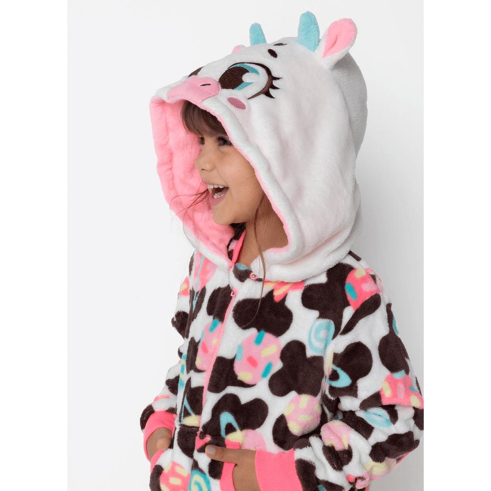 Macacão Manga Longa Soft Menina Vaca Chocolate - 2