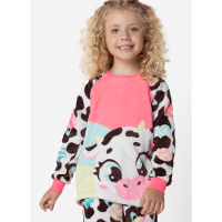 Pijama Manga Longa Soft Menina Vaca Chocolate - 2