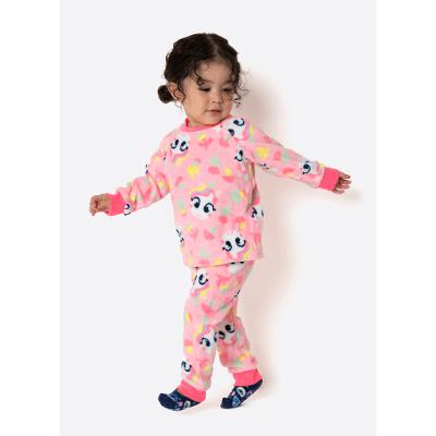 Pijama Manga Longa Soft Bebê Menina Unicórnio Encantada