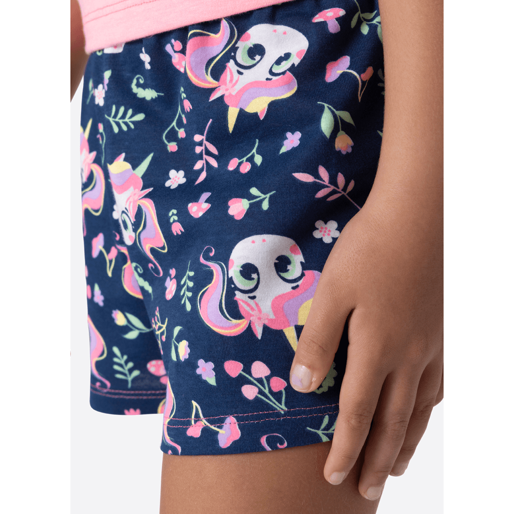 Pijama Manga Curta Menina Unicórnio Encantado - 3