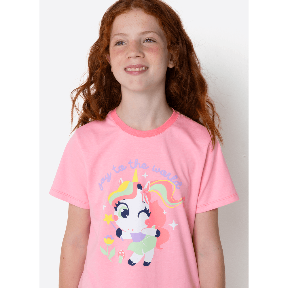 Pijama Manga Curta Menina Teen Unicórnio Encantado - 2