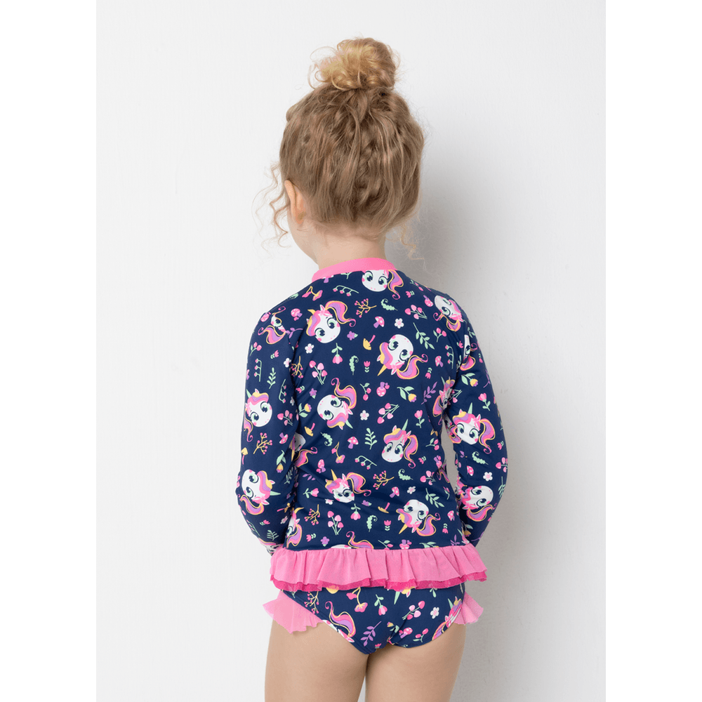Camiseta Com Proteção Solar Menina Unicórnio Encantado - 4
