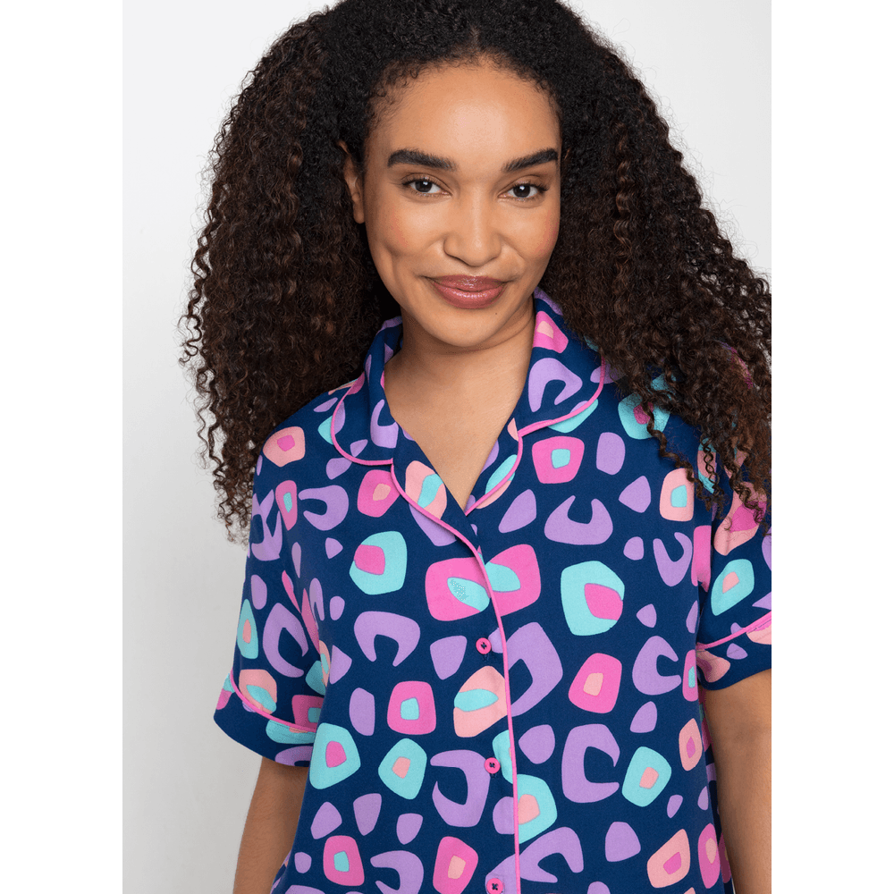 Pijama Manga Curta Viscose Feminino Onça - 2