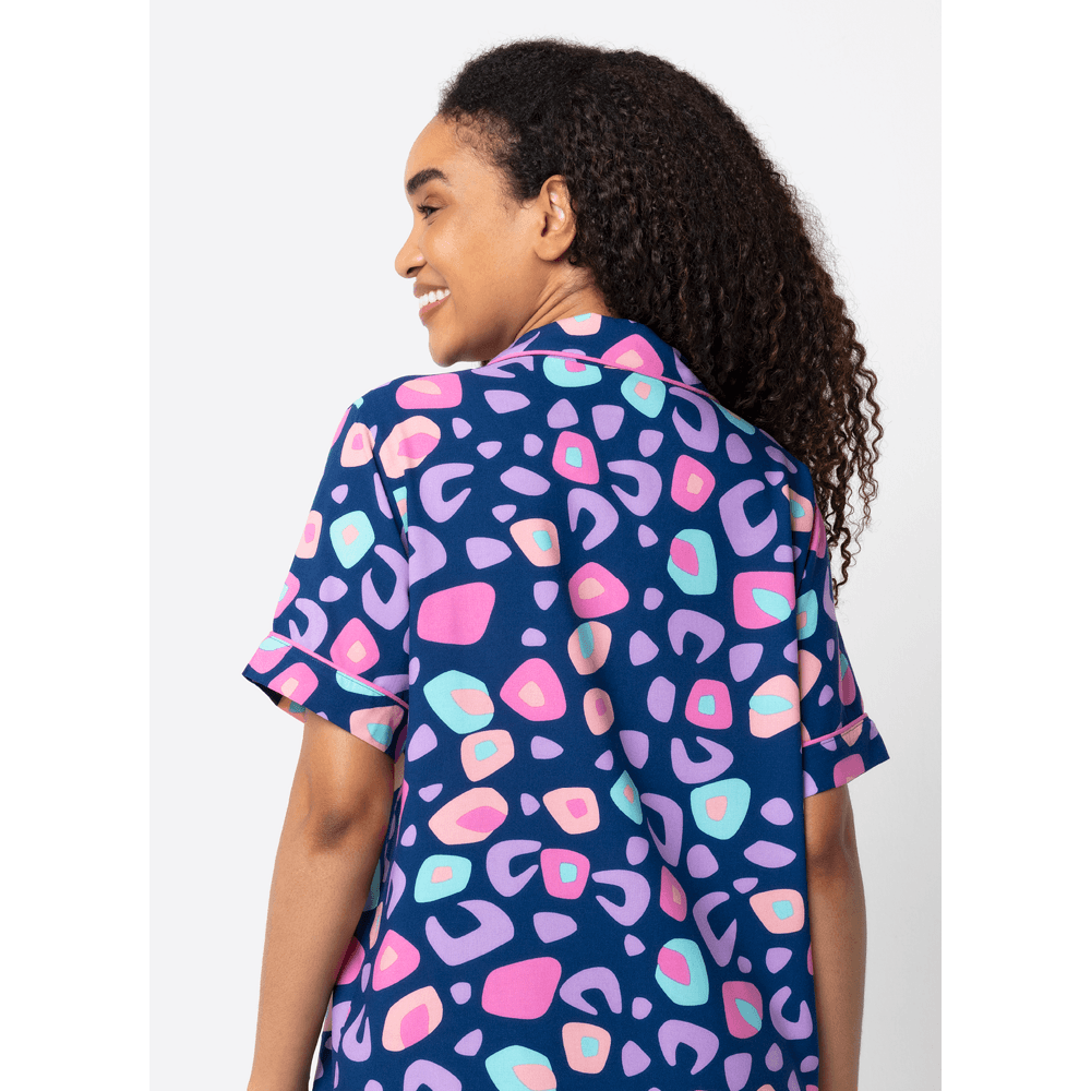 Pijama Manga Curta Viscose Feminino Onça - 3