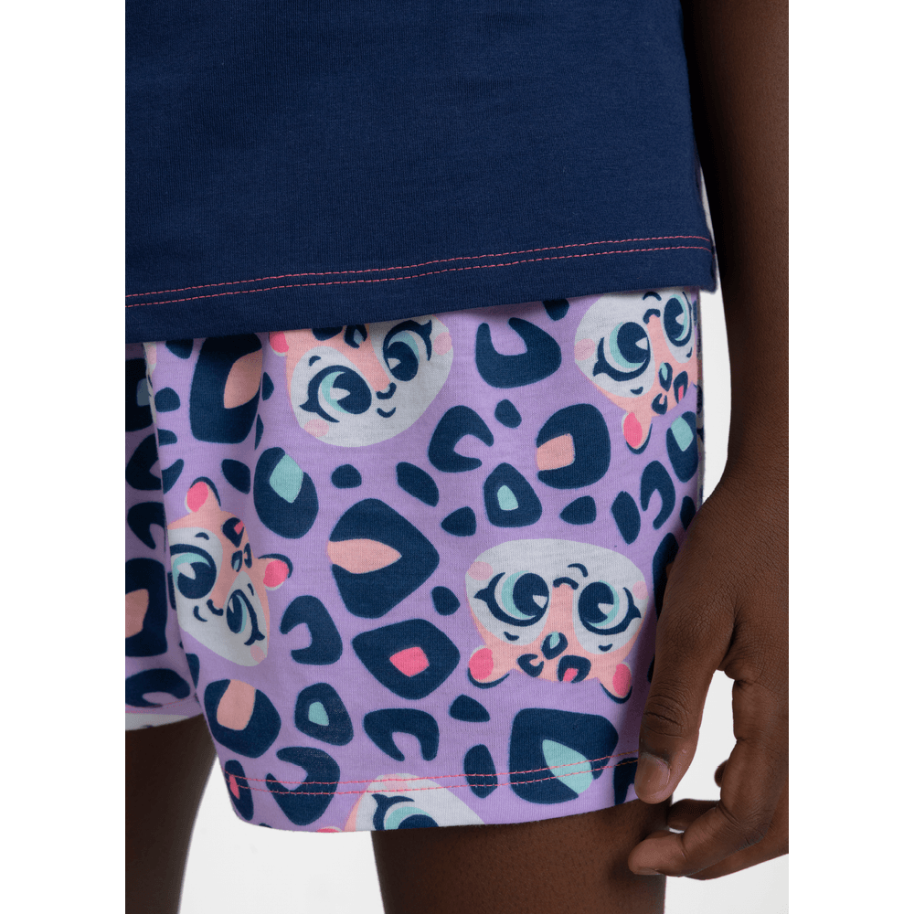 Pijama Manga Curta Algodão Menina Teen Onça - 5