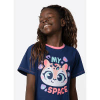 Pijama Manga Curta Algodão Menina Teen Onça
