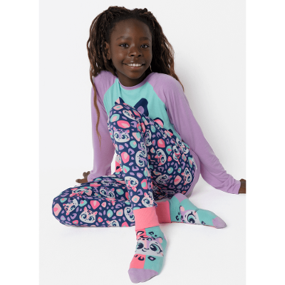 Pijama Manga Longa Menina Teen Onça