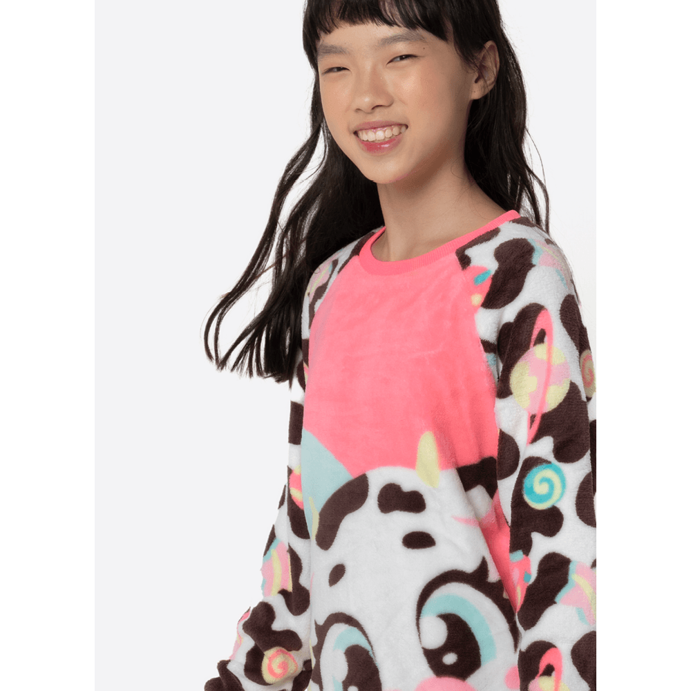 Pijama Manga Longa Soft Menina Teen Vaca Chocolate - 4