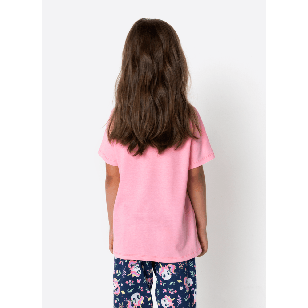 Pijama Manga Curta Algodão Menina Unicórnio Encantado - 4