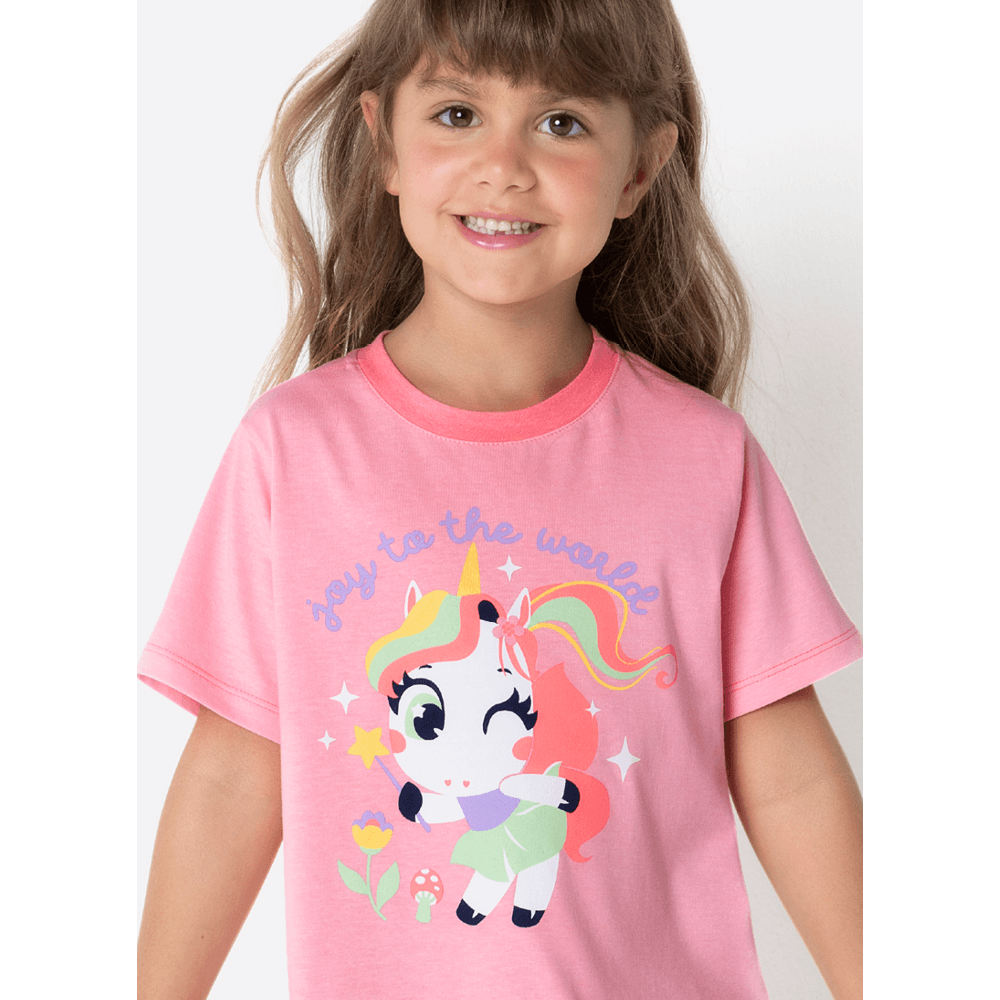 Pijama Manga Curta Menina Unicórnio Encantado - 2