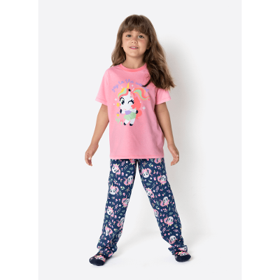 Pijama Manga Curta Menina Unicórnio Encantada