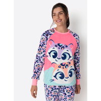 Pijama Manga Longa Soft Feminino Onça - 2