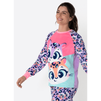 Pijama Manga Longa Soft Feminino Onça - 4