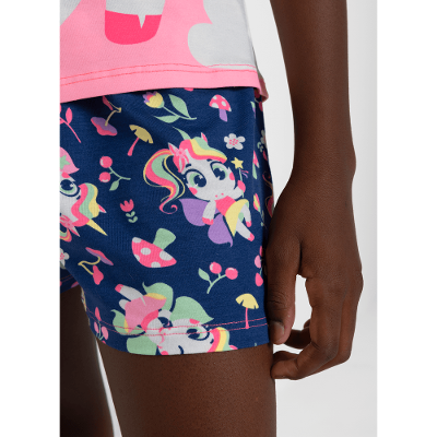 Pijama Manga Curta Menina Teen Unicórnio Encantado