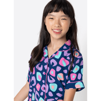 Pijama Manga Curta Viscose Menina Teen Onça