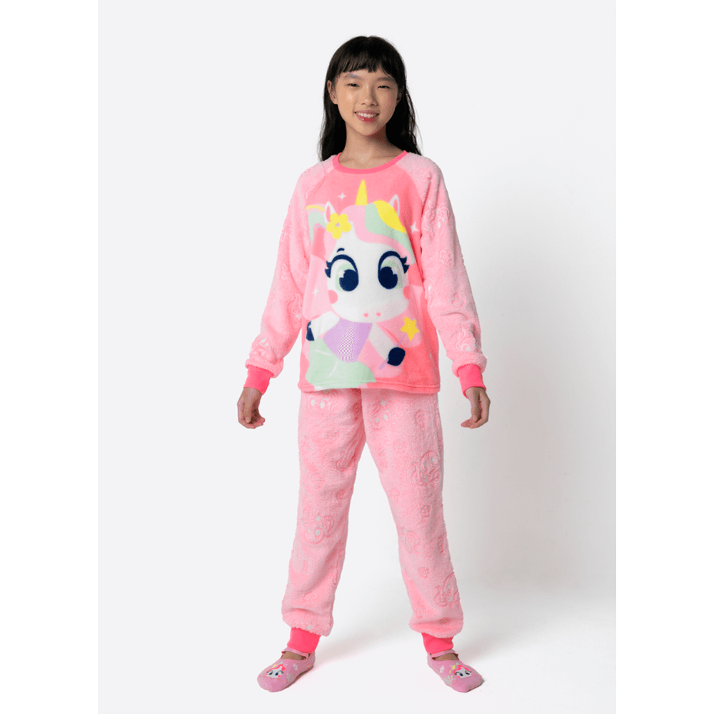 Pijama Manga Longa Soft Menina Teen Unicórnio Encantado - 1