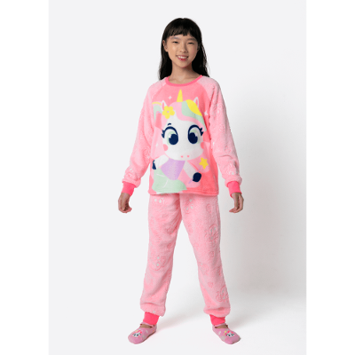 Pijama Manga Longa Soft Menina Teen Unicórnio Encantada