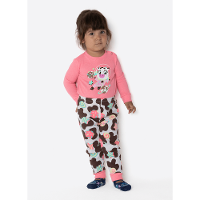Pijama Manga Longa Bebê Menina Vaca Chocolate - 1