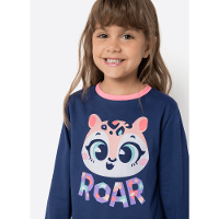 Pijama Manga Longa Algodão Menina Onça - 2