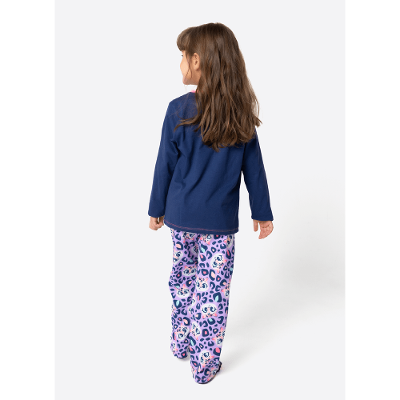 Pijama Manga Longa Algodão Menina Onça