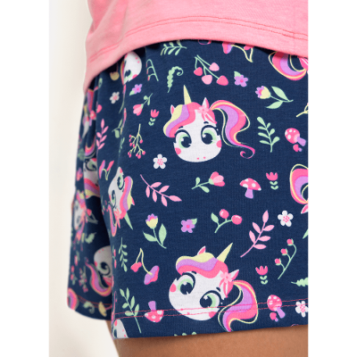 Pijama Manga Curta Feminino Unicórnio Encantado