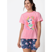 Pijama Manga Curta Feminino Unicórnio Encantado - 2